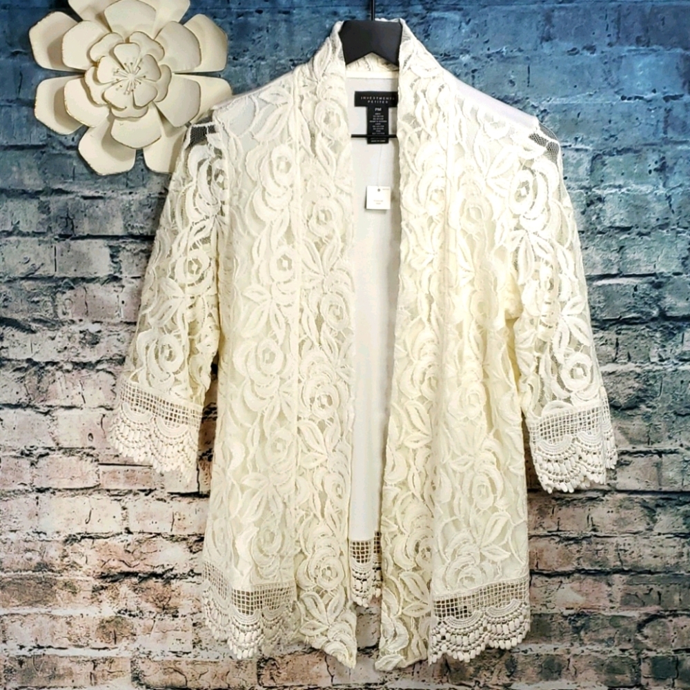 Investments | Cream Gyspy Boho Lace Cardigan